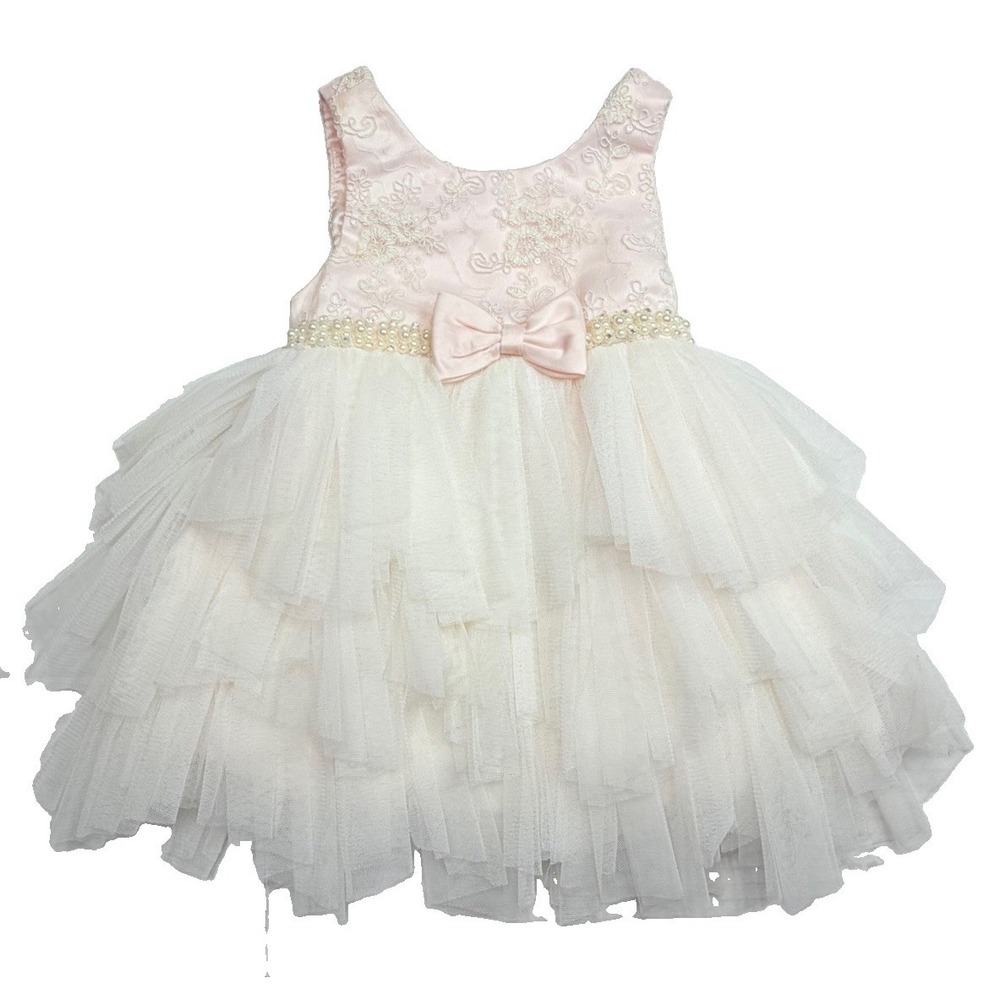 American Princess Toddler Girls 24M Ivory Blush Tulle Flower Girl Dress NWT